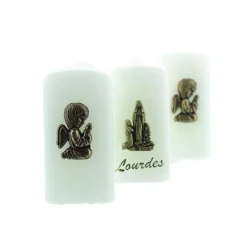 Palais du Rosaire Lot de 3 bougies Apparition et Anges 6x3cm^ Bougie De Dévotion