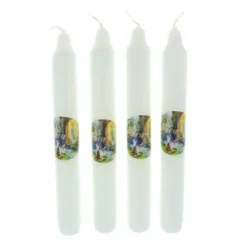 Palais du Rosaire Lot de 4 bougies religieuses Apparition de Lourdes 18 cm^ Bougie De Dévotion