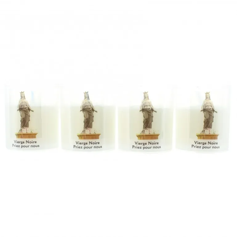 Palais du Rosaire Lot de 4 bougies veileeuses de la Vierge Noire 6cm 20h^ Bougie Votive