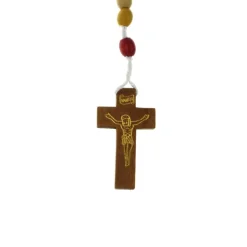 Palais du Rosaire Lot de 24 chapelets de mission en bois avec grains ovales colorés^Enfant Chapelet Bois | Chapelet Pour Enfant