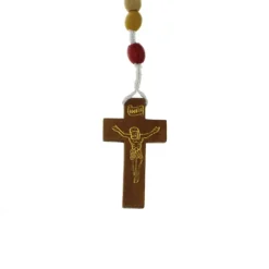 Palais du Rosaire Lot de 24 chapelets de mission en bois avec grains ovales colorés^Enfant Chapelet Bois | Chapelet Pour Enfant