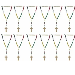 Palais du Rosaire Lot de 12 chapelets des missions multicolore sur corde^Enfant Chapelet Corde | Chapelet Pour Enfant