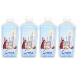 Palais du Rosaire Lot de 4 flacons de 100 ml avec l'eau de Lourdes^ Bouteille Eau De Lourdes