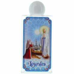 Palais du Rosaire Lot de 5 flacons de 80 ml plastique avec l'eau de Lourdes et Apparition de Lourdes^ Bouteille Eau De Lourdes