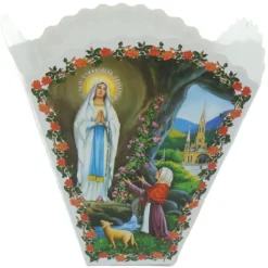 Palais du Rosaire Lot de 5 flambeaux pour cierge de procession en Français, Italien, Espagnol^ Bougie De Dévotion | Cierge De Lourdes