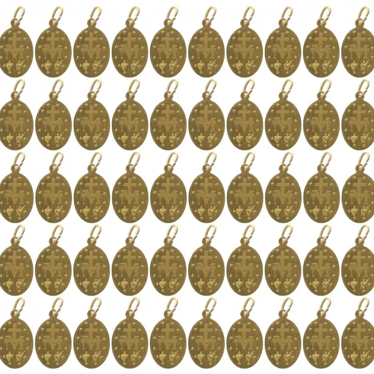 Palais du Rosaire Lot de 50 Médailles Miraculeuses Dorées^ Communion | Médaille Et Croix Métal
