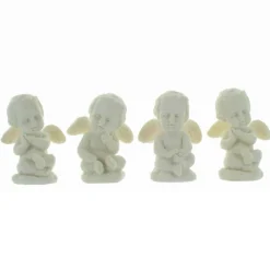 Palais du Rosaire Lot de 4 statues d'Ange blanc en résine 4 cm^ Statue Ange