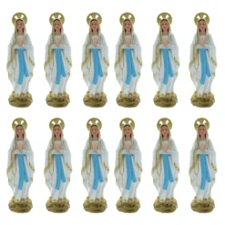 Palais du Rosaire Lot de 12 Statues de la Vierge Marie colorée avec une auréole en résine 31cm^ Communion | Statue De Notre Dame De Lourdes