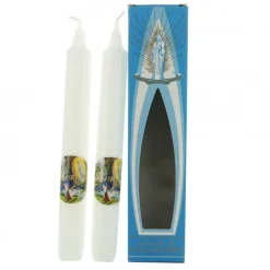 Palais du Rosaire Lot de deux bougies de l'Apparition de Lourdes 18cm^ Bougie De Dévotion