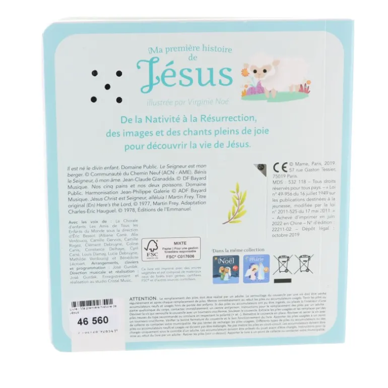 Palais du Rosaire Ma première histoire de Jésus - Livre musical^Enfant Livre Pour Enfant