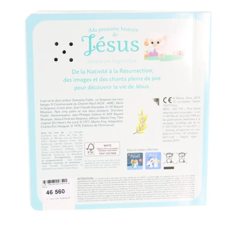 Palais du Rosaire Ma première histoire de Jésus - Livre musical^Enfant Livre Pour Enfant