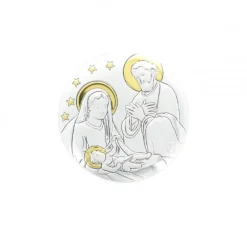 Palais du Rosaire Magnet adhésif de la Nativité ronde en aluminium^ Décoration De Noël | Magnet