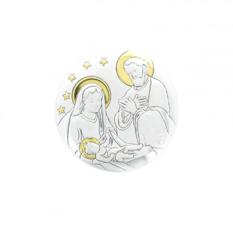 Palais du Rosaire Magnet adhésif de la Nativité ronde en aluminium^ Décoration De Noël | Magnet