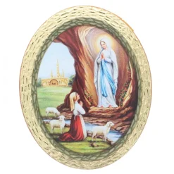 Palais du Rosaire Magnet de l'Apparition de Lourdes de forme ovale^ Magnet