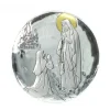 Palais du Rosaire Magnet de l'Apparition en metal argenté et finition dorée 4cm^ Cadre Religieux