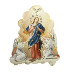 Palais du Rosaire Magnet doré en relief de Marie qui Défait les Noeuds^ Magnet