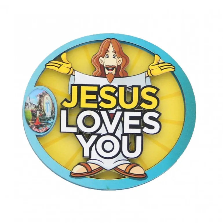 Palais du Rosaire Magnet Jesus Loves You avec Apparition de Lourdes^ Magnet