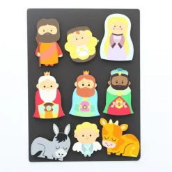Palais du Rosaire Magnets Crèche de Noël en bois^ Crèche
