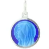 Palais du Rosaire Médaille Argent de la Vierge Marie émaillée bleue^ Médaille De La Vierge | Médaille Et Croix Argent