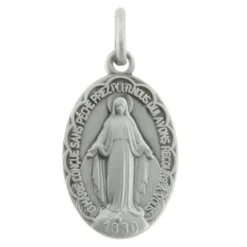 Palais du Rosaire Médaille Argent de la Vierge Miraculeuse 20mm^ Médaille Et Croix Argent