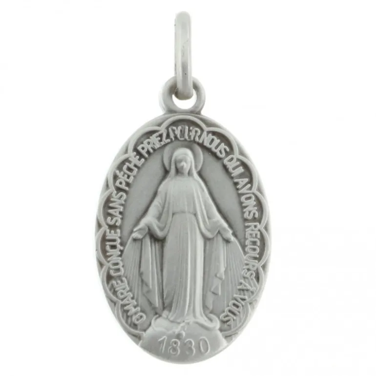 Palais du Rosaire Médaille Argent de la Vierge Miraculeuse 20mm^ Médaille Et Croix Argent