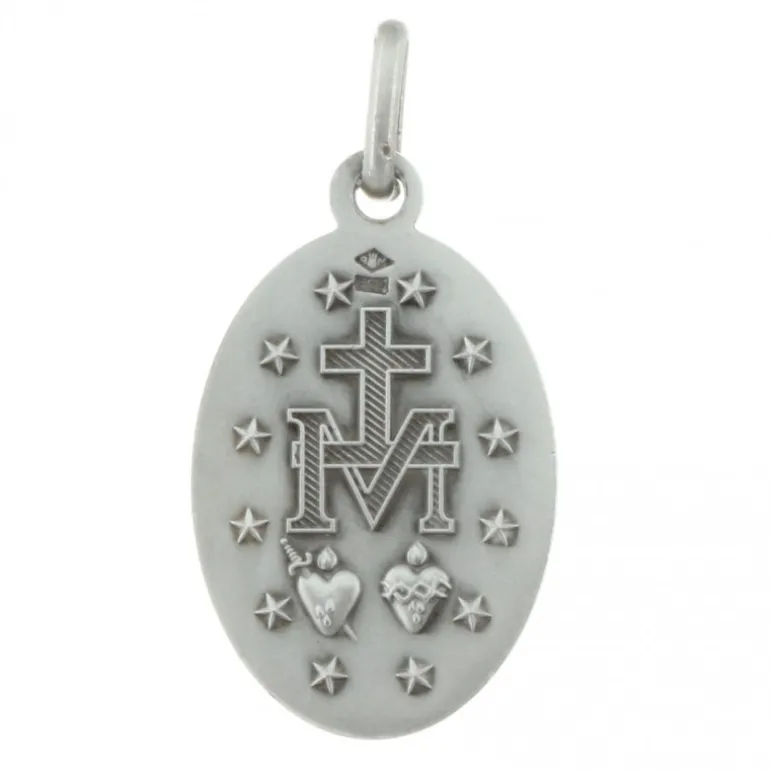 Palais du Rosaire Médaille Argent de la Vierge Miraculeuse 20mm^ Médaille Et Croix Argent