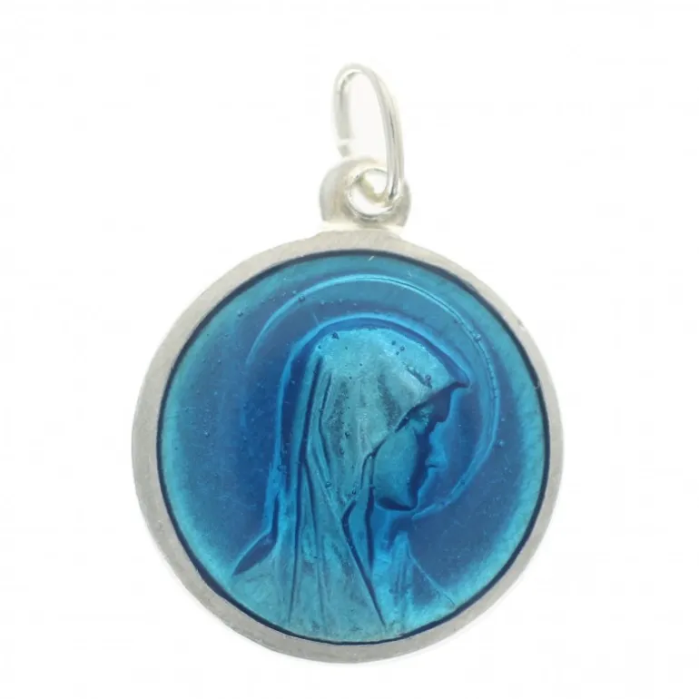 Palais du Rosaire Médaille Bleue de la Vierge Marie et de l'Apparition 19mm^ Médaille Et Croix Métal