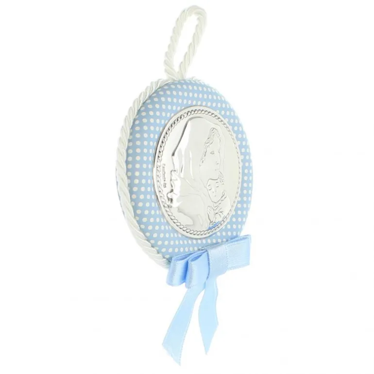Palais du Rosaire Médaille de berceau en métal argenté^ Baptême | Médaille De Berceau