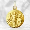 Palais du Rosaire Médaille de la Sainte Famille en Plaqué Or^ Médaille De Saint | Médaille Et Croix Plaqué Or