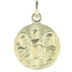 Palais du Rosaire Médaille de la Sainte Famille en Plaqué Or^ Médaille De Saint | Médaille Et Croix Plaqué Or