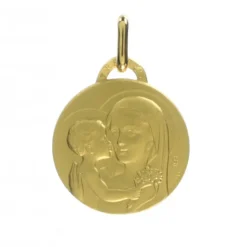 Palais du Rosaire Médaille de la Vierge au Bouquet en Plaqué Or 18mm^ Médaille Et Croix Plaqué Or