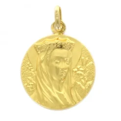 Palais du Rosaire Médaille de la Vierge Couronnée en or 18 carats de 20 mm^ Médaille Et Croix Or | Médaille De La Vierge