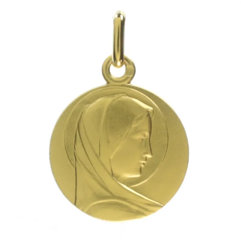 Palais du Rosaire Médaille de la Vierge de Profil en Plaqué Or 18mm^ Médaille Et Croix Plaqué Or