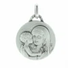 Palais du Rosaire Médaille de la Vierge Marie au bouquet en Argent 18mm^ Médaille De La Vierge | Médaille Et Croix Argent