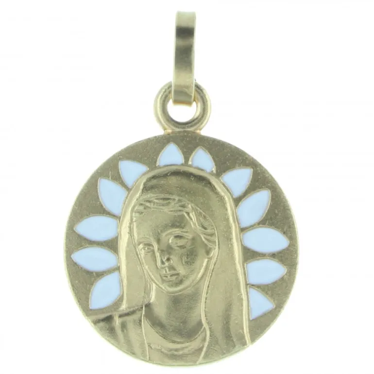 Palais du Rosaire Médaille de la Vierge Marie en métal doré^ Médaille De La Vierge | Médaille Et Croix Métal