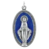 Palais du Rosaire Médaille de la Vierge Miraculeuse en métal et émaillée bleue 4cm^ Médaille Miraculeuse | Médaille Et Croix Métal