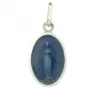 Palais du Rosaire Médaille de la Vierge Miraculeuse en argent émaillé bleu 17mm^ Médaille Miraculeuse | Médaille Et Croix Métal