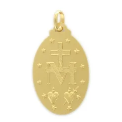 Palais du Rosaire Médaille de la Vierge Miraculeuse en plaqué or de 32 mm^ Communion | Médaille Miraculeuse