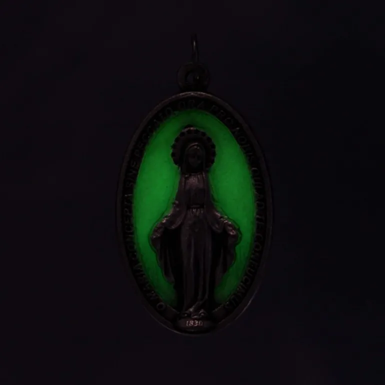 Palais du Rosaire Médaille de la Vierge Miraculeuse lumineuse en métal 4cm^ Médaille Miraculeuse | Médaille Et Croix Métal
