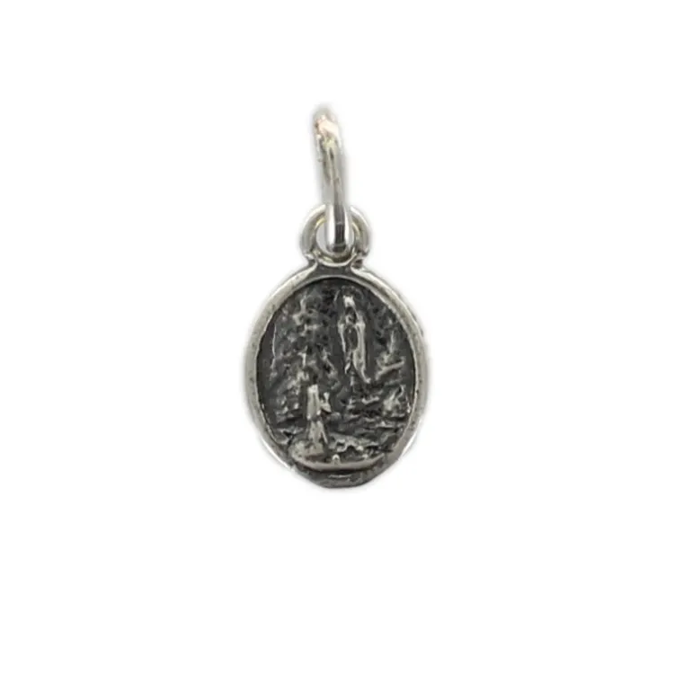 Palais du Rosaire Médaille de l'Apparition de Lourdes en argent de 20mm^ Médaille De Lourdes | Médaille Et Croix Argent