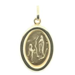 Palais du Rosaire Médaille de l'Apparition Lourdes en Or, double face 23 mm^ Communion | Médaille De Lourdes