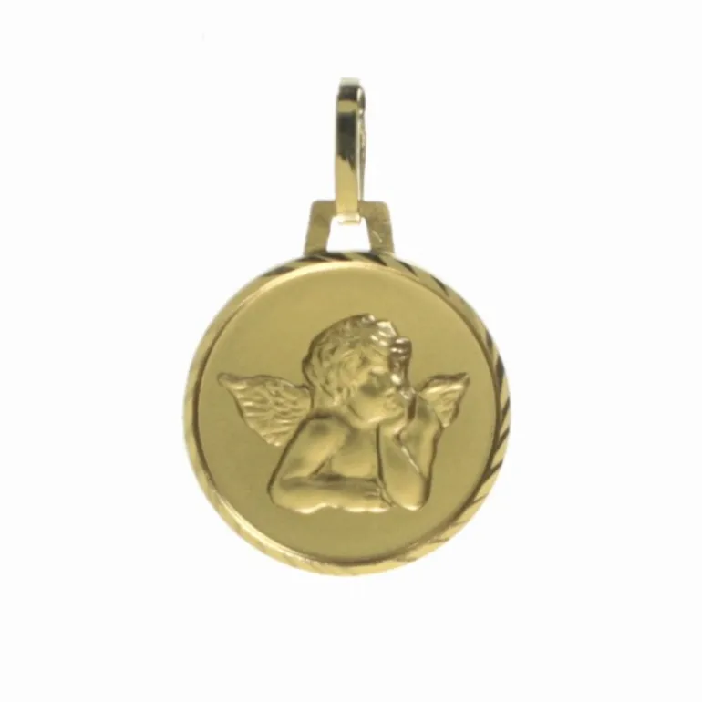 Palais du Rosaire Médaille de l'Archange Raphaël en Or 18 carats de 14mm^ Médaille Et Croix Or