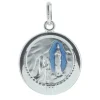 Palais du Rosaire Médaille de Lourdes en Argent émaillée bleu^ Médaille De Lourdes | Médaille Et Croix Argent