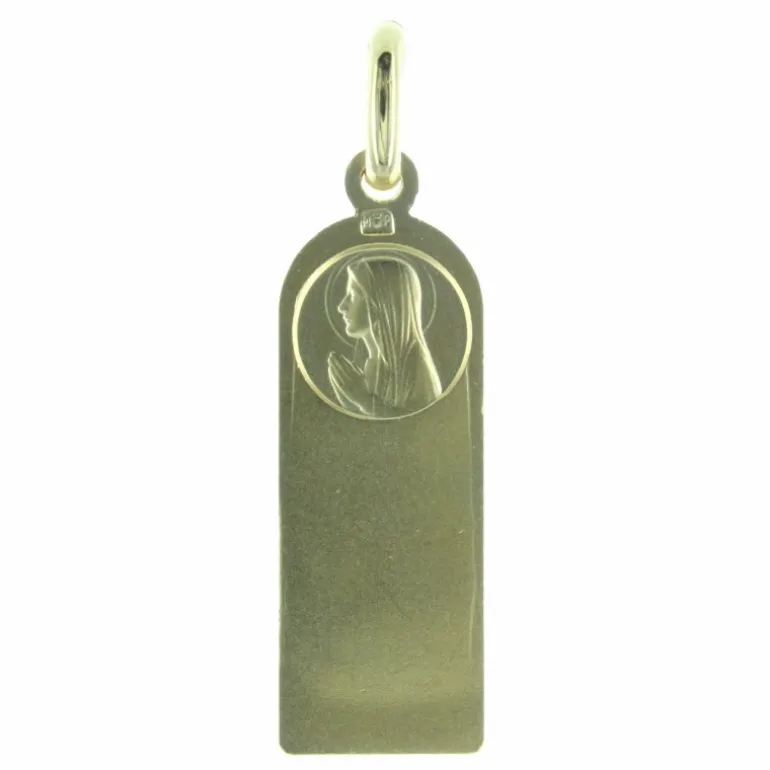 Palais du Rosaire Médaille de Lourdes Plaqué Or en forme d'ogive^ Médaille Et Croix Plaqué Or