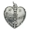 Palais du Rosaire Médaille de Notre Dame de Lourdes en forme de coeur en plaqué argent^ Médaille Et Croix Métal