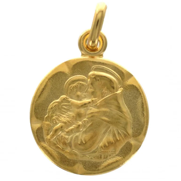 Palais du Rosaire Médaille de Saint Antoine en plaqué or 20mm^ Médaille De Saint | Médaille Et Croix Plaqué Or