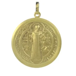 Palais du Rosaire Médaille de Saint Benoit en or 9 carats 25mm^ Médaille Et Croix Or
