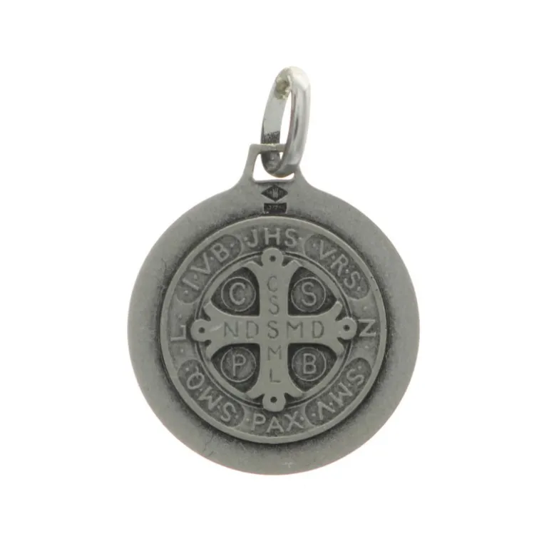 Palais du Rosaire Médaille de Saint Benoit en Argent 16mm^ Médaille Et Croix Argent