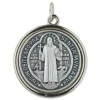 Palais du Rosaire Médaille de Saint Benoît en métal argenté 2cm^ Médaille De Saint | Médaille Et Croix Métal