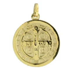 Palais du Rosaire Médaille de Saint Benoît en Or 20mm 9 carats^ Communion | Médaille De Saint